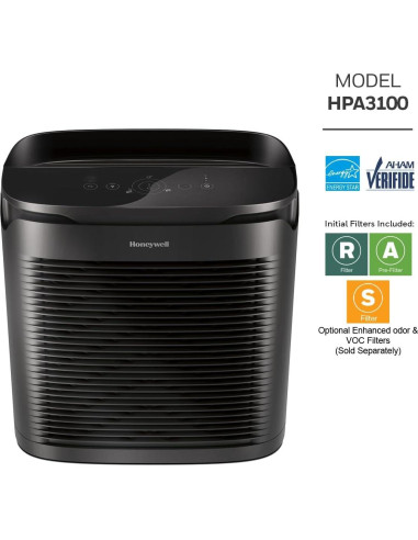 Purificador de Aire HEPA Honeywell HPA3100 para Habitaciones Grandes