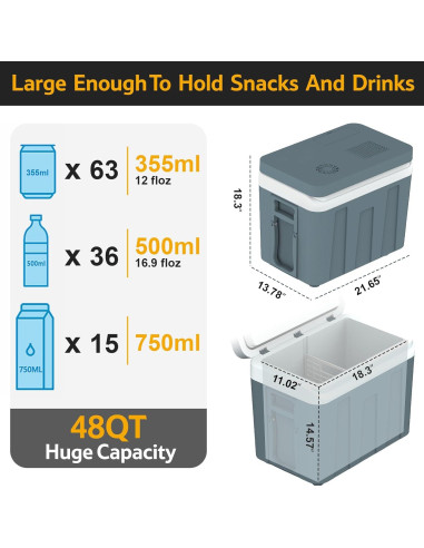 Enfriador y Calentador Eléctrico ADVWIN 48L 12V/110V Portátil