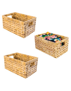 Cestas de Almacenamiento M4DECOR de Jacinto de Agua - 3 Piezas