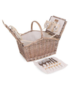 Cesta de Picnic Piccadilly Picnic Time para 2 - Mimbre 40.6x36.8x24.1cm