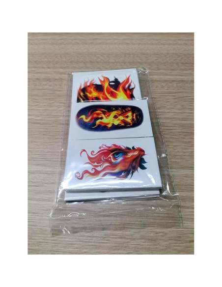 Tatuajes Temporales Metuu Fuego - 77 Hojas para Adultos y Niños