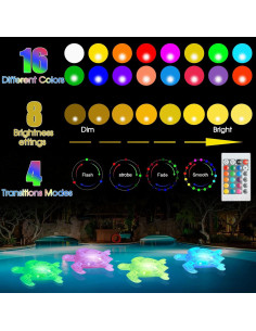 Luces Flotantes Solares Foxgor 40 cm LED IP68 16 Colores 2