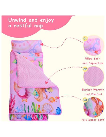 Esterilla de Siesta Lydaz para Niños con Almohada y Manta