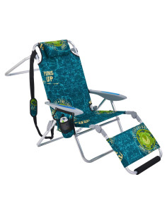 Silla de Playa Plegable Canpsky 2024 Verde Geométrico 4 Posiciones