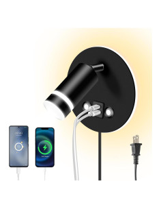 Luz de Lectura Montada en Pared ERAY con USB y Control Táctil