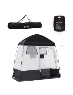 Tienda de Ducha Portátil Outsunny 2 Habitaciones 220x125 cm