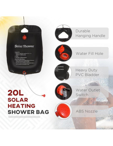 Tienda de Ducha Portátil Outsunny 2 Habitaciones 220x125 cm