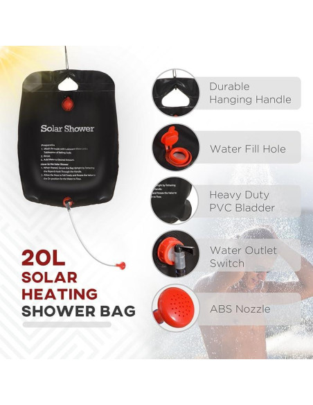 Tienda de Ducha Portátil Outsunny 2 Habitaciones 220x125 cm