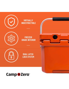 Enfriador Portátil CAMP-ZERO 10L Naranja Quemado con Sujetadores 2