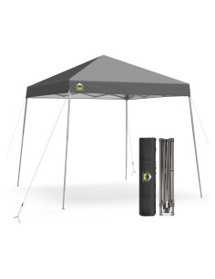 Carpa Plegable CROWN SHADES 8x8 m con Protección Solar Gris