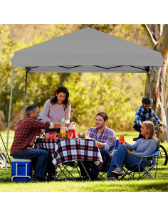 Carpa Plegable CROWN SHADES 8x8 m con Protección Solar Gris 2