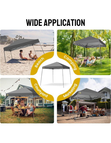 Carpa Plegable CROWN SHADES 8x8 m con Protección Solar Gris