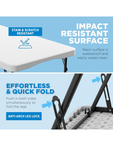 Mesa Plegable Sorfey 1.22m x 0.61m Ajustable 4 Alturas