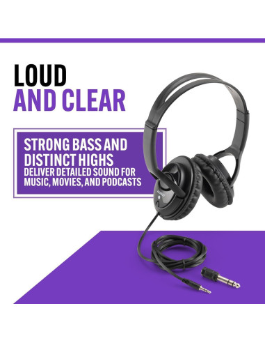 Auriculares con cable On-Stage AA3500, sonido potente, 1.8m