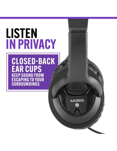 Auriculares con cable On-Stage AA3500, sonido potente, 1.8m
