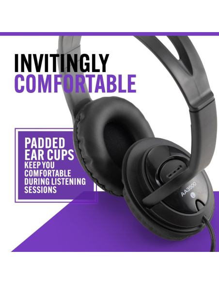 Auriculares con cable On-Stage AA3500, sonido potente, 1.8m