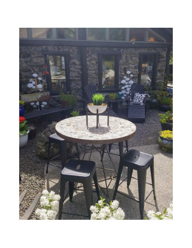 FDW Juego de 4 Taburetes de Bar de Metal 76 cm Negro