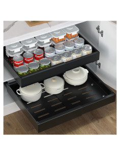 Organizador de Gabinete Expandible Ostutry 32-52cm Negro
