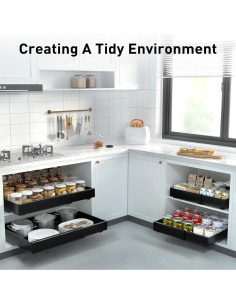 Organizador de Gabinete Expandible Ostutry 32-52cm Negro 2