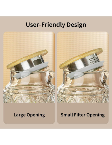 Pack 2 Jarras de Vidrio Buaic 2L con Tapa de Bambú