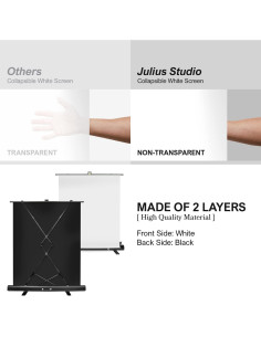 Pantalla Plegable Blanca Julius Studio 182 x 152 cm JSAG665 2
