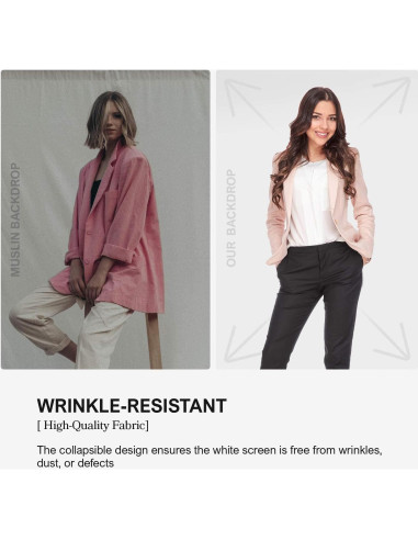 Pantalla Plegable Blanca Julius Studio 182 x 152 cm JSAG665