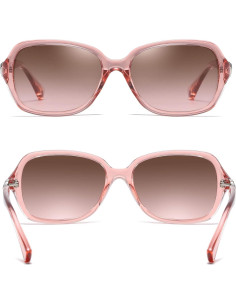 Gafas de Sol Polarizadas AOMASTE UV400 Retro Cuadradas Rosa 2