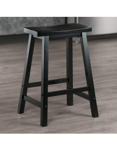 Taburete de Mostrador Winsome Satori 61 cm Negro Madera 2