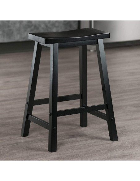 Taburete de Mostrador Winsome Satori 61 cm Negro Madera