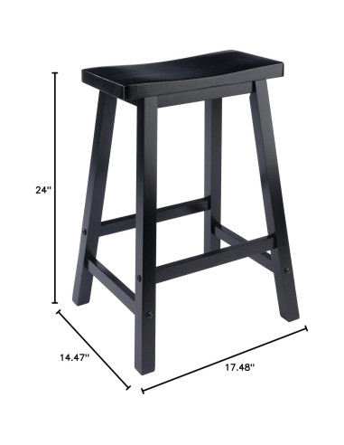 Taburete de Mostrador Winsome Satori 61 cm Negro Madera