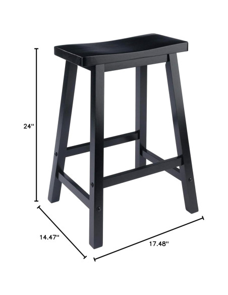 Taburete de Mostrador Winsome Satori 61 cm Negro Madera