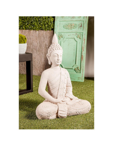 Escultura de Jardín Buda Deco 79 de Óxido de Magnesio 48.3x33x71.1cm