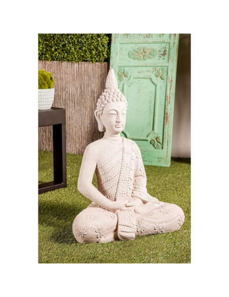 Escultura de Jardín Buda Deco 79 de Óxido de Magnesio 48.3x33x71.1cm