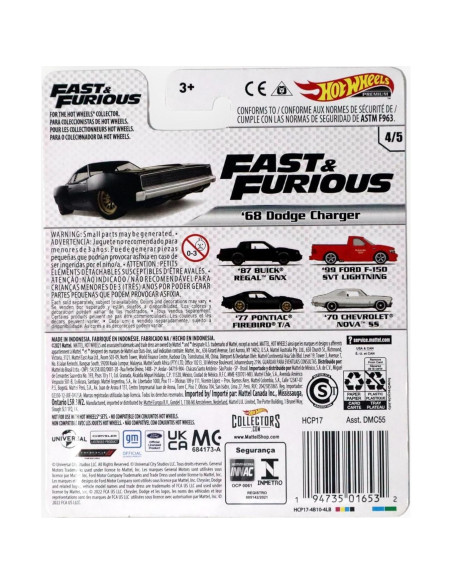 Hot Wheels Dodge Charger '68 Rápido y Furioso Premium