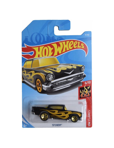 Hot Wheels '57 Chevy HW Flames 1:64 Mattel Negro