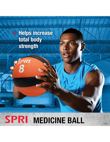 Balón Medicinal SPRI 12 lb (5.44 kg) para Ejercicio y Fitness