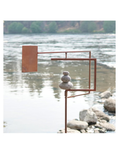 Escultura Cinética de Jardín Zen Aura Life - Acero 60 cm