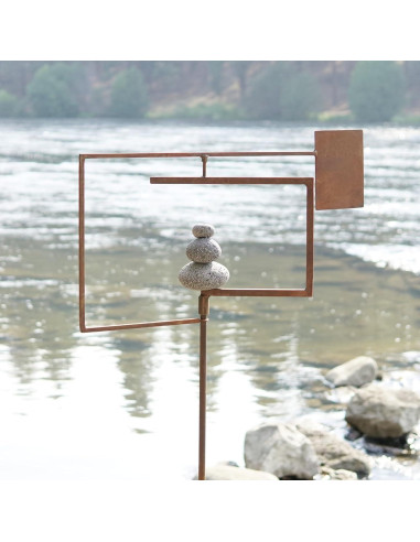 Escultura Cinética de Jardín Zen Aura Life - Acero 60 cm