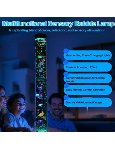 Lámpara Burbuja Sensorial Muiofang 1.22m con Peces LED 2
