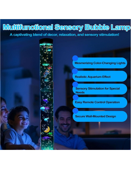 Lámpara Burbuja Sensorial Muiofang 1.22m con Peces LED