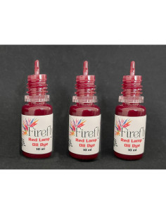Tinte de Aceite de Lámpara Firefly Rojo - 3 Botellas de 10ml 2