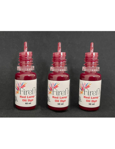 Tinte de Aceite de Lámpara Firefly Rojo - 3 Botellas de 10ml
