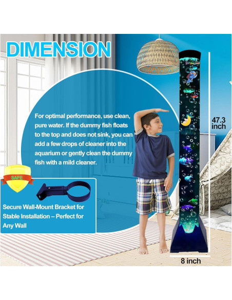 Lámpara Burbuja Sensorial Muiofang 1.22m con Peces LED