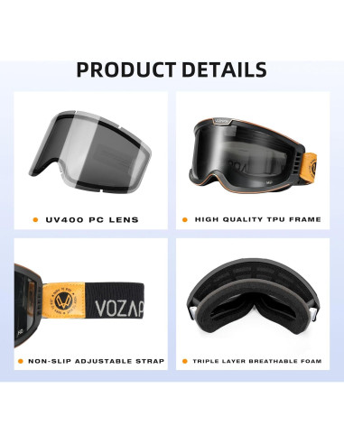 Gafas de Motocicleta VOZAPOW Pamx5-01 Fotoquímicas Antivaho