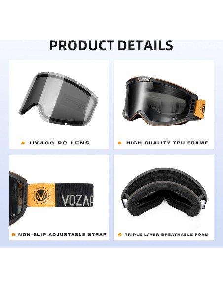 Gafas de Motocicleta VOZAPOW Pamx5-01 Fotoquímicas Antivaho