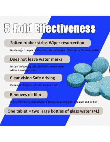 50 Tabletas Limpiaparabrisas CHRYMUM Concentradas 119g