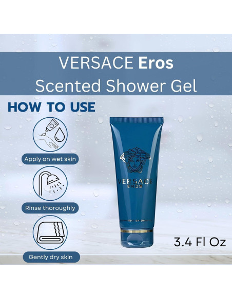 Conjunto de Fragancia Versace Eros - Eau de Toilette 100ml + Gel de Ducha 100ml