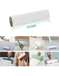 Recargas Rodillo Quitapelusas MINGRACE 6.3" 300 Hojas 2