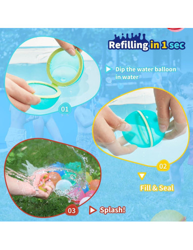 10 Piezas Globos de Agua Reutilizables Soppycid para Niños