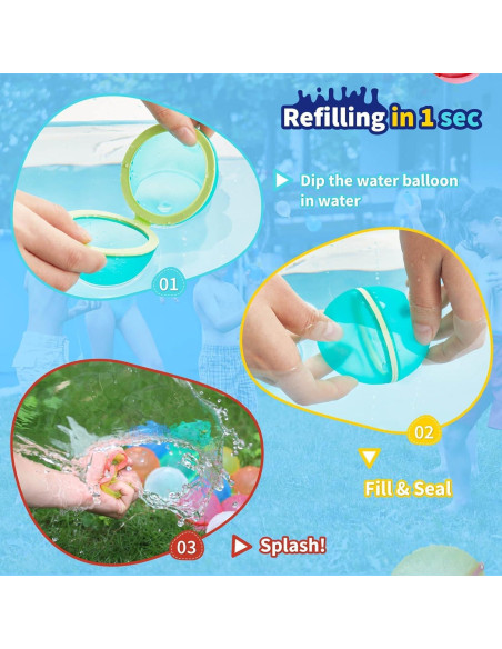 10 Piezas Globos de Agua Reutilizables Soppycid para Niños